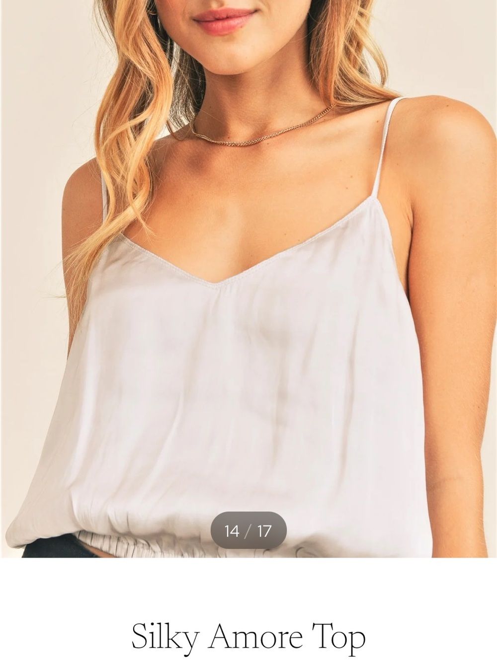 RESET silky amore Light Blue Satin Camisole Crop Top. Size small boutique